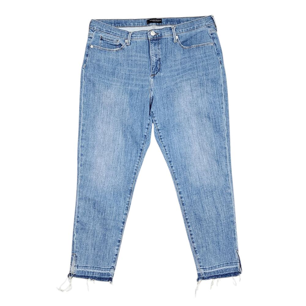 Banana Republic Jeans Skinny Zero High Rise Raw Hem Light Wash Size 33‎ Stretchy